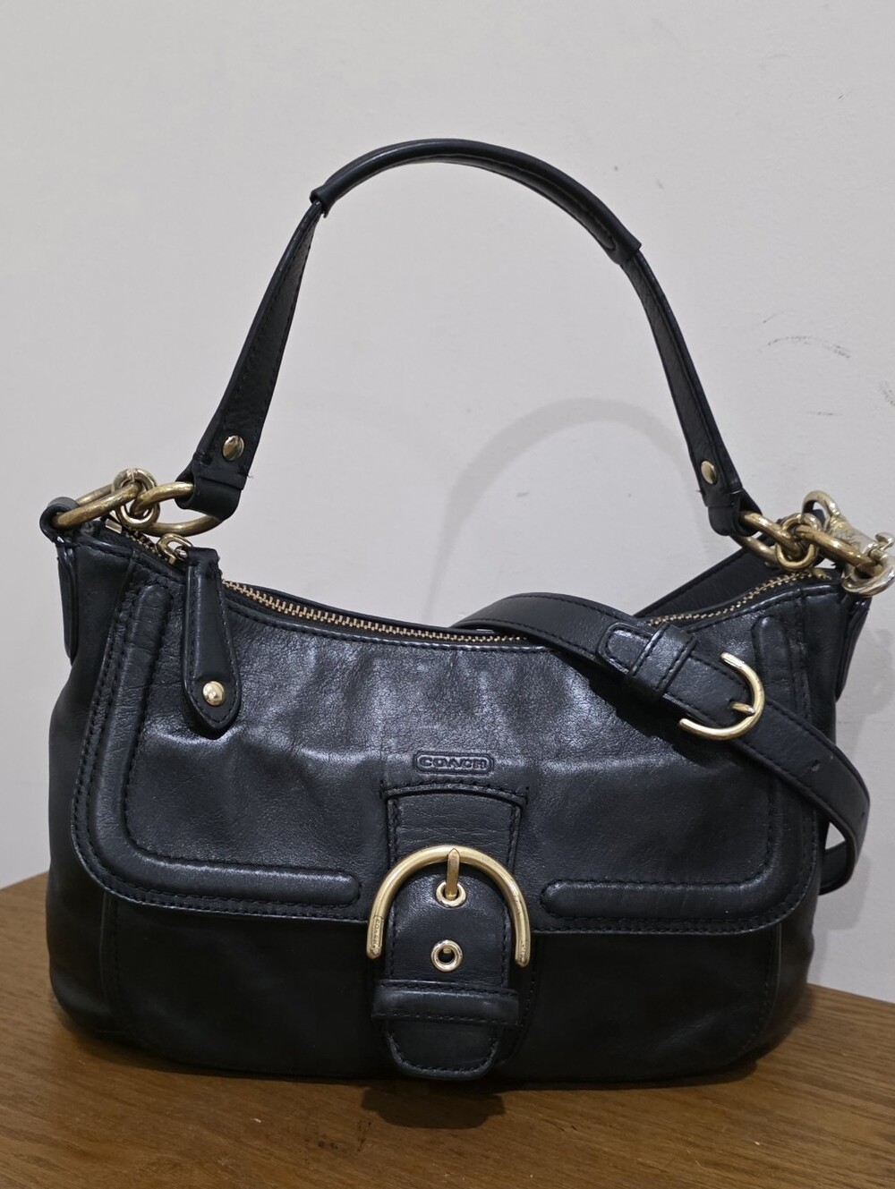 Vintage Coach F24687 Campbell Leather Soho Black Crossbody/Shoulder Bag